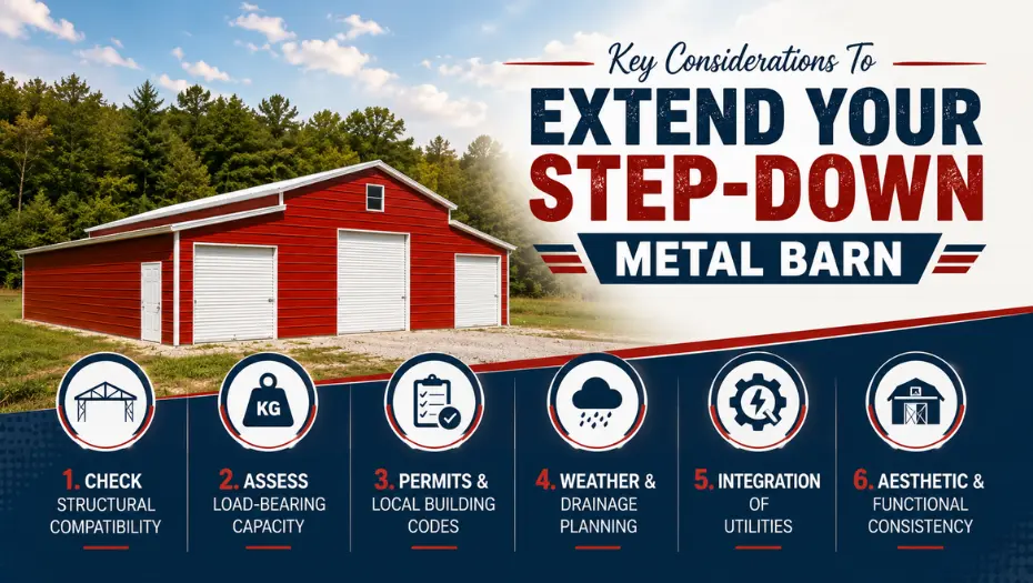 Check-out Key Considerations Before You Extend Your Step-Down Metal Barn