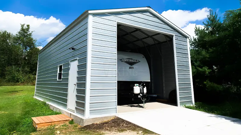 20x35x12 Metal Rv Garage Side View