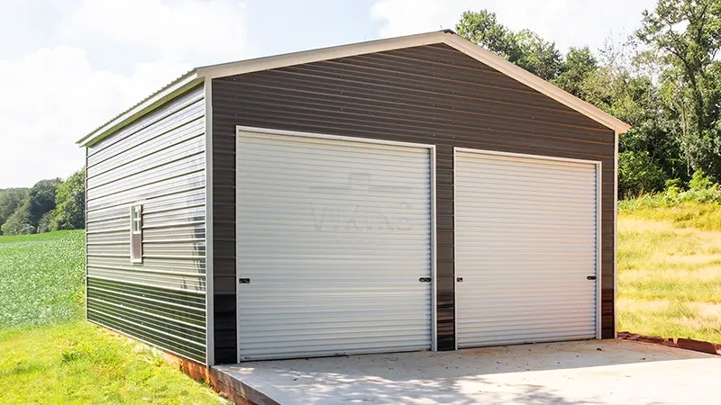24x25x12 Vertical Roof Metal Garage 2