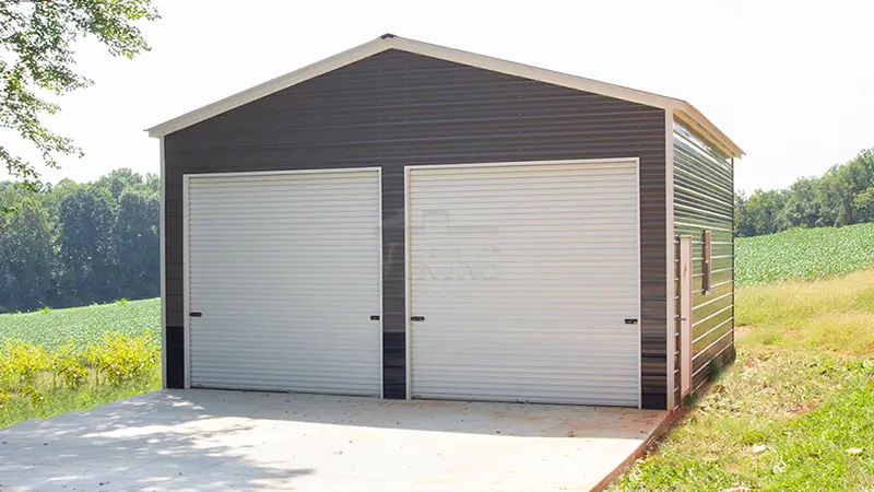 24x25x12 Vertical Roof Metal Garage 1