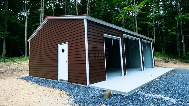 24x35x10 Fully Enclosed Steel Garage 2