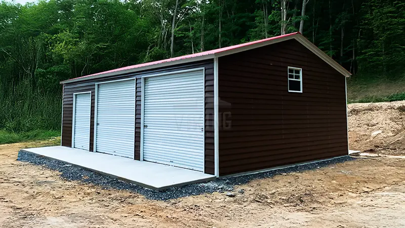 24x35x10 Fully Enclosed Steel Garage 3