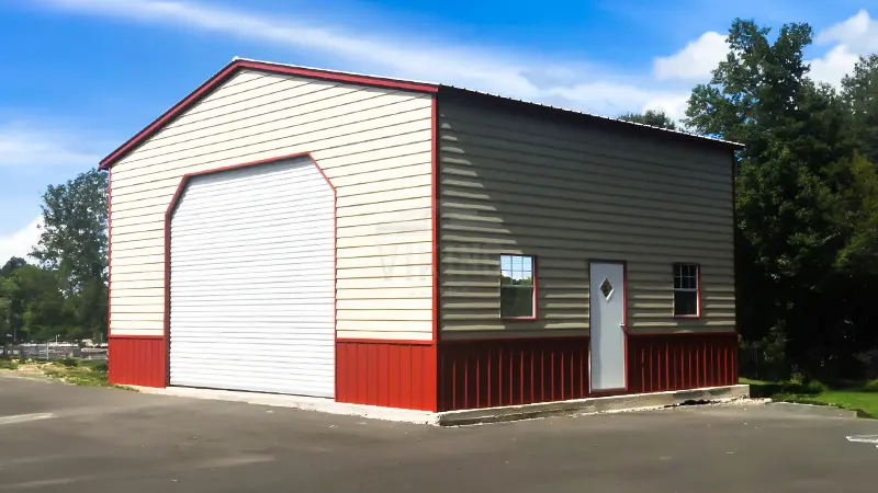 30x25x14 Two Tone One Car Garage 1