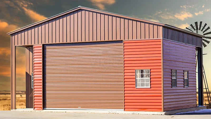 30x25x14 Two Two Metal Building Front View 1