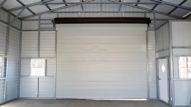 30x25x14 Two Two Metal Building Inside View