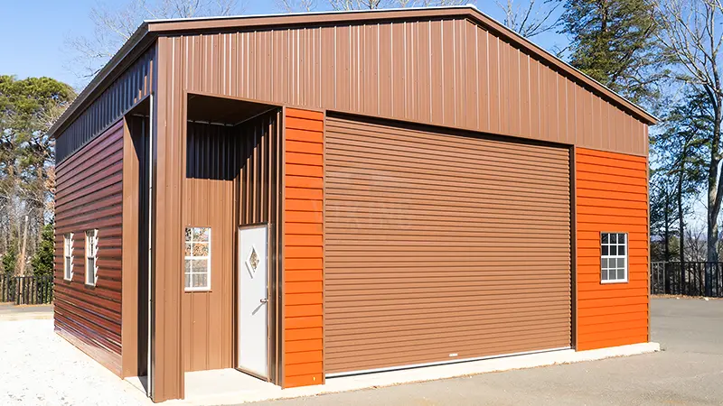 30x25x14 Two Two Metal Building Left View