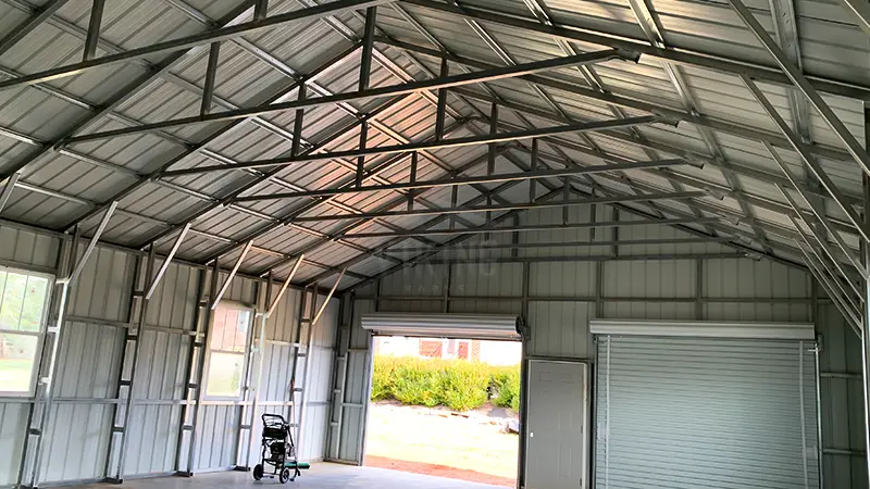 30x40x10 All Vertical Workshop Garage Inside