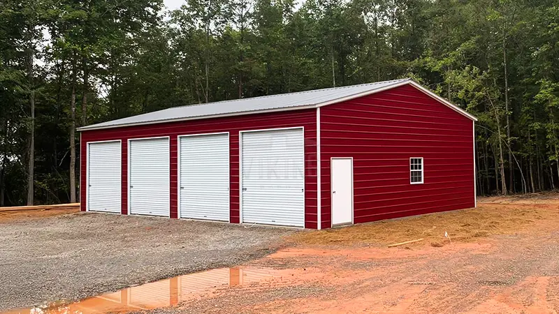 30x50x12 Steel Four Car Garage Vertical