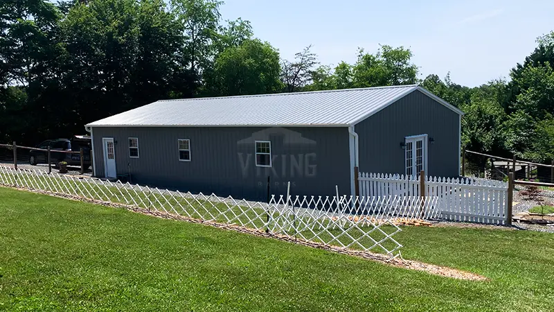 30x55x09 Vertical Roof Metal Garage 2