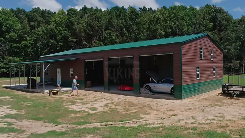 30x71x12 Metal Building With Lean To