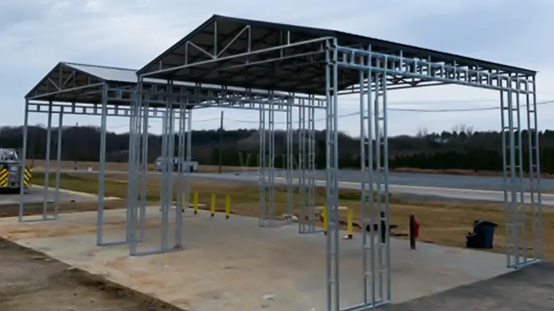 32x32x20 Vertical Steel Carport 1