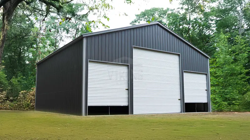 36x36x14 Wide Span Steel Building Front View 1