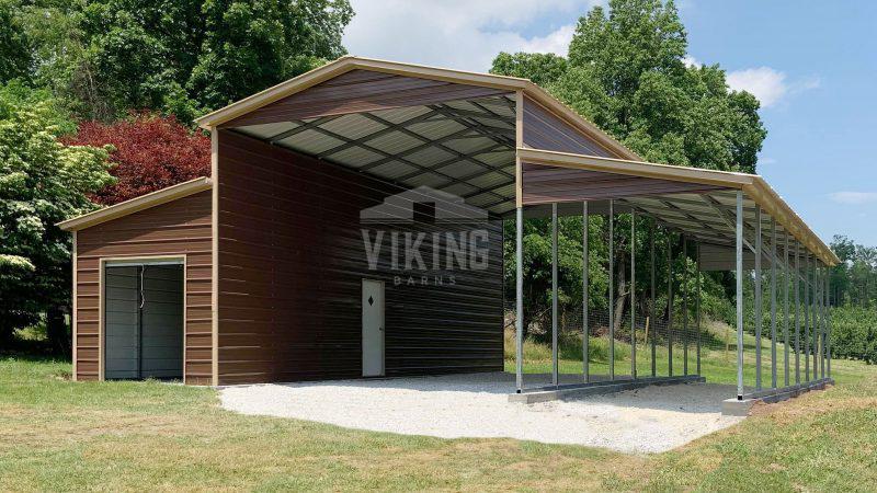 38x40x14 Ridgeline Step Down Barn Front