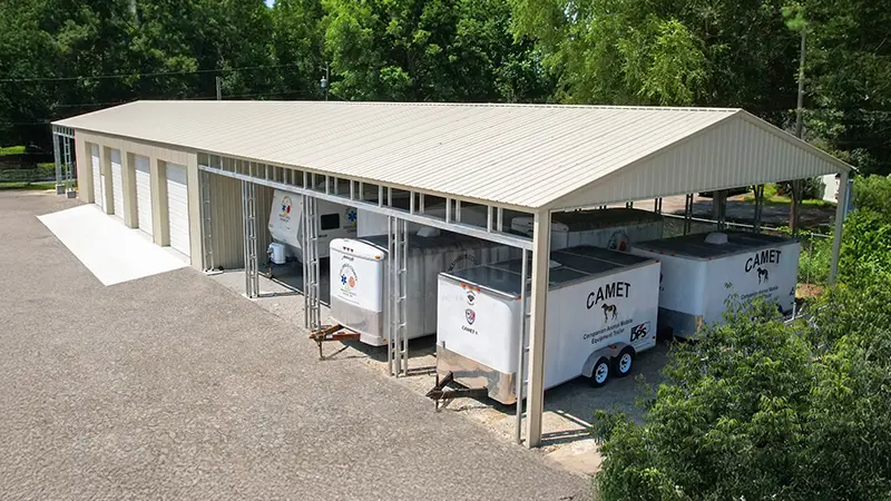 40x153x14 Multi-Unit Metal Parking Building 2