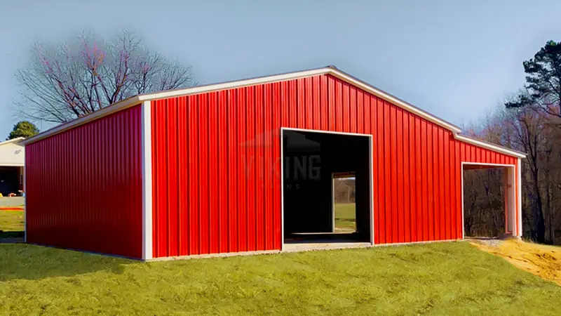 42x35x12 Vertical Garage With Lean-To 1