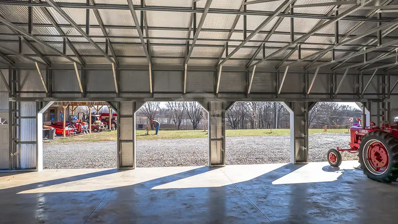 42x72x12 Vertical Roof Metal Building Inside View