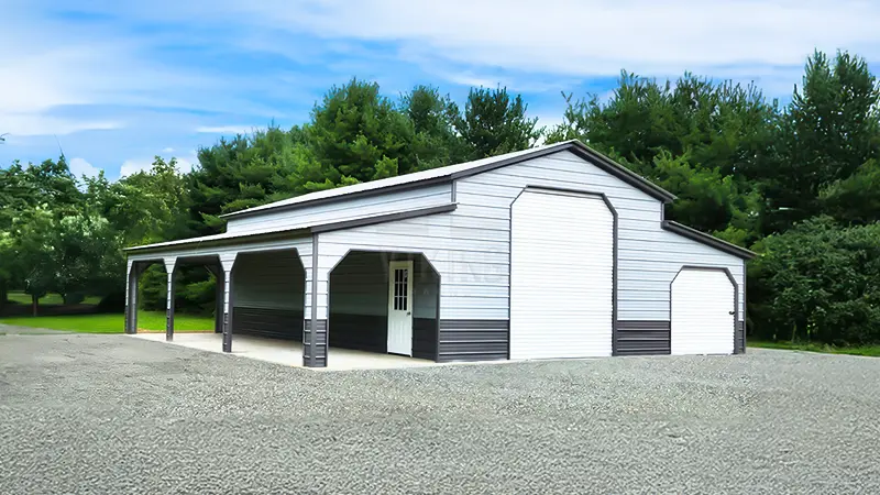 44x40x14 Step Down Roof Barn 1