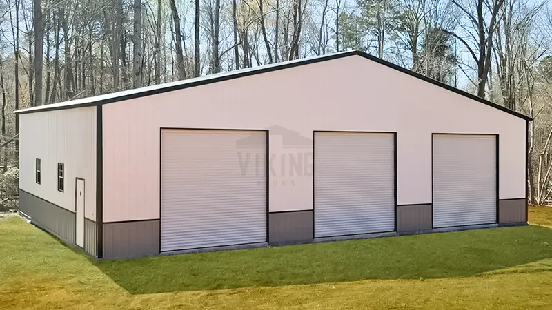 48x32x14 Commercial Metal Garage Side View