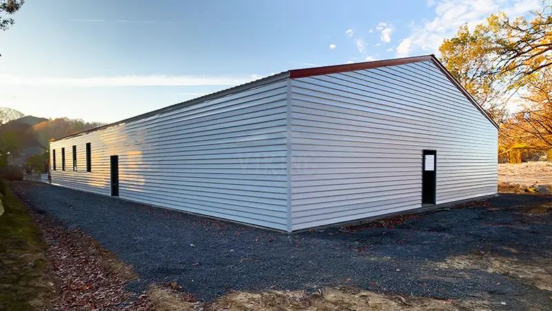 50x100 Metal Building Back View