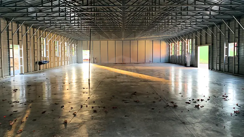 50x100 Metal Building Inside View