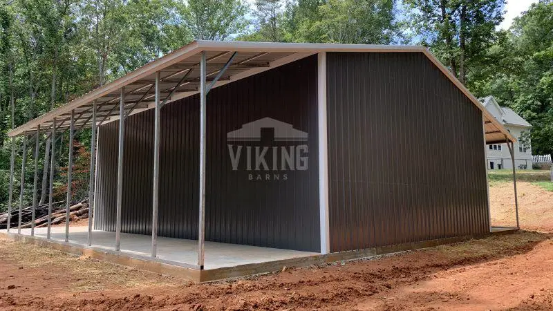 54x40x14 Shed Row Barn Back View