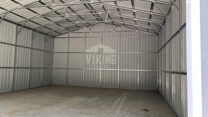 54x40x14 Shed Row Barn Inside View