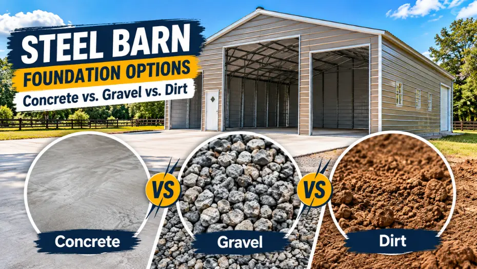 Steel Barn Foundation Options: Concrete vs. Gravel vs. Dirt