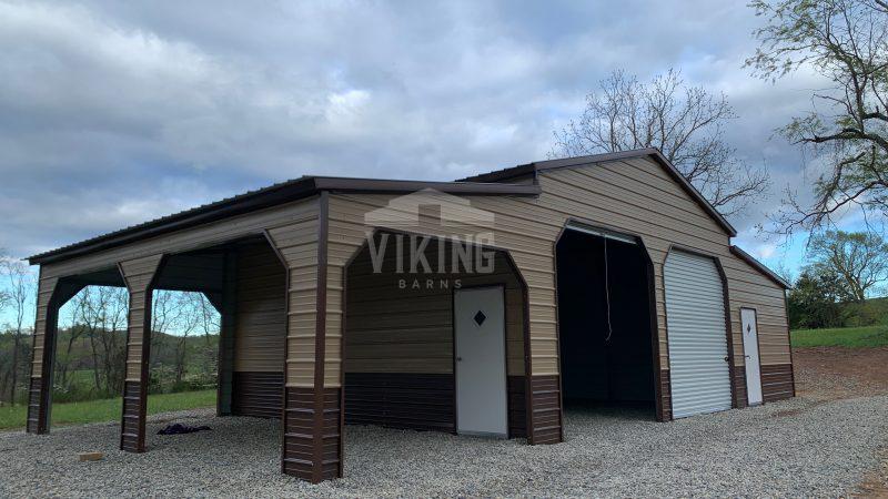 48x25x12 Two Tone Carolina Barn Side View