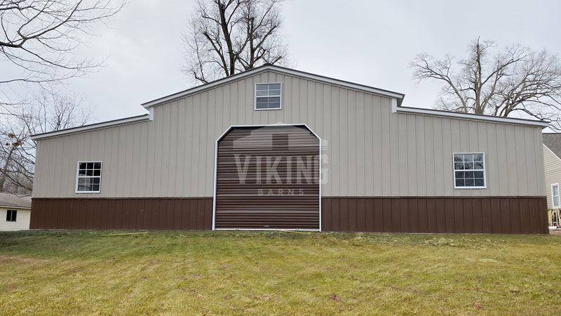 48x30x12 Colonial Barn Building Front View