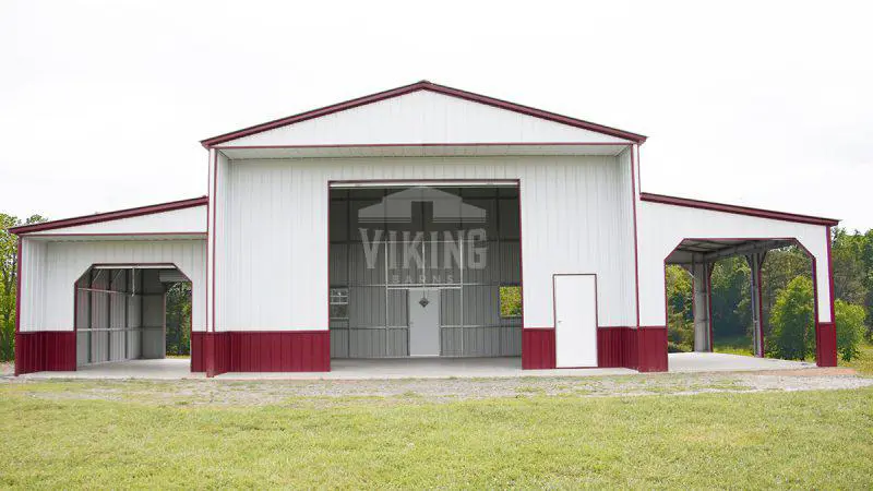 58x24x16 Raised Center Equipment Storage Barn