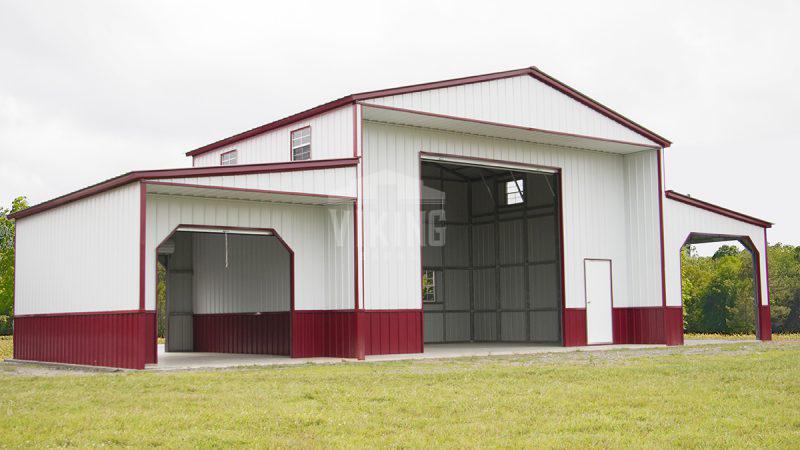 58x24x16 Raised Center Equipment Storage Barn