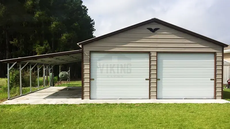 22'x26'x10' Lean To Metal Garage