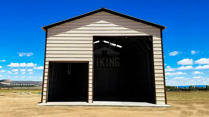 24x41x15 Metal Garage Workshop Front View