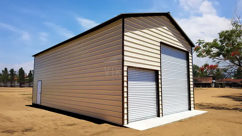 24x41x15 Metal Garage Workshop Side View