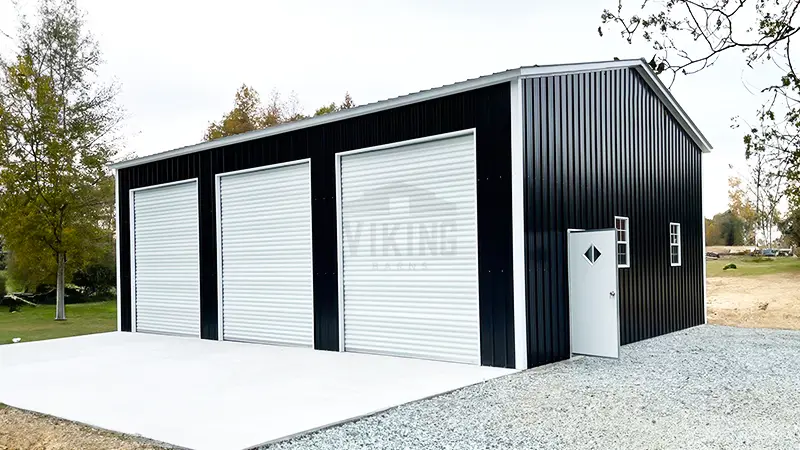 30x46x14 Three Car Vertical Steel Garage