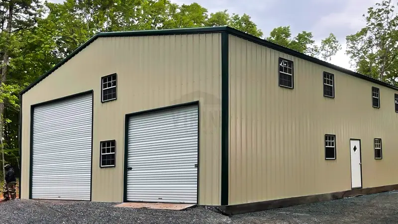 40x50x16 Steel Garage Building Side View