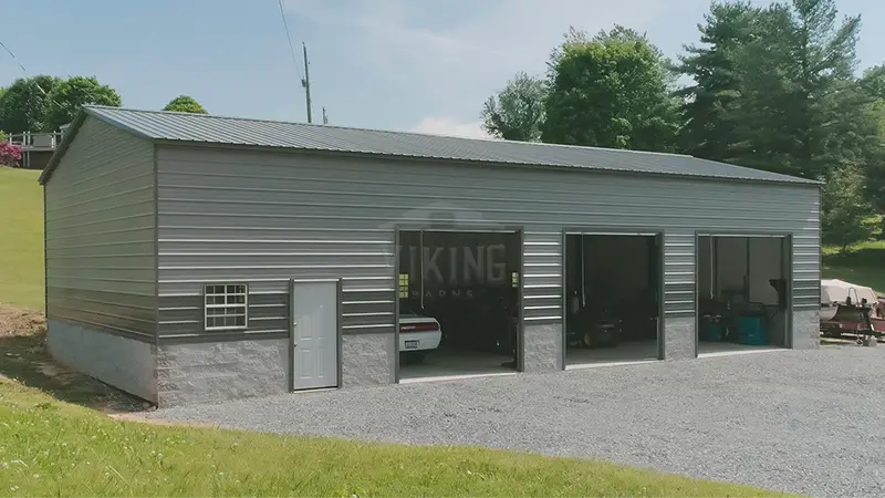 24x55x15 Two Tone Steel Garage