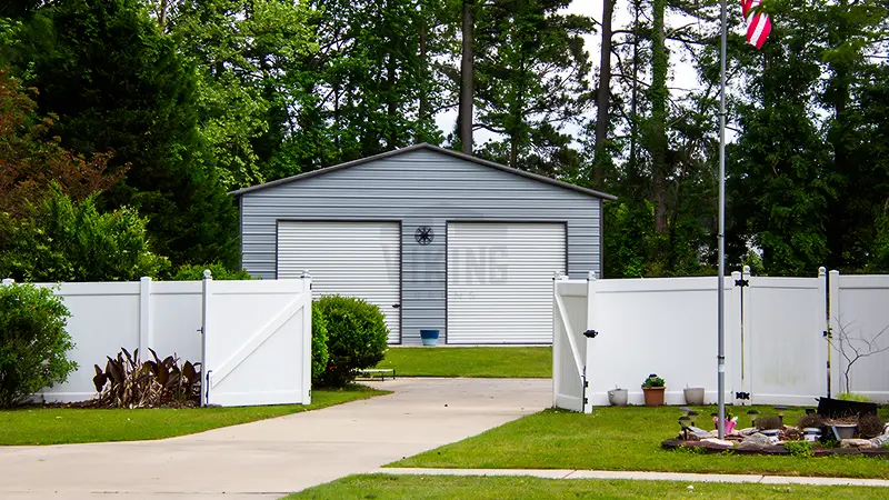 26x40x10 Vertical Roof Steel Garage Front View