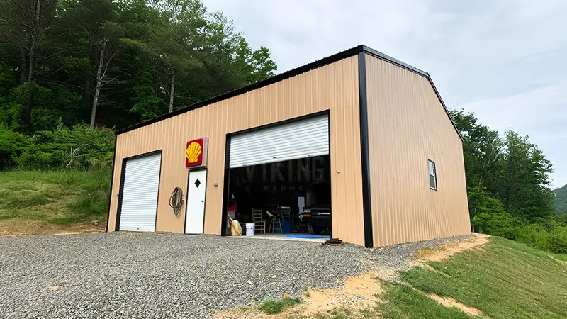 36x40x14 Two Car Metal Garage