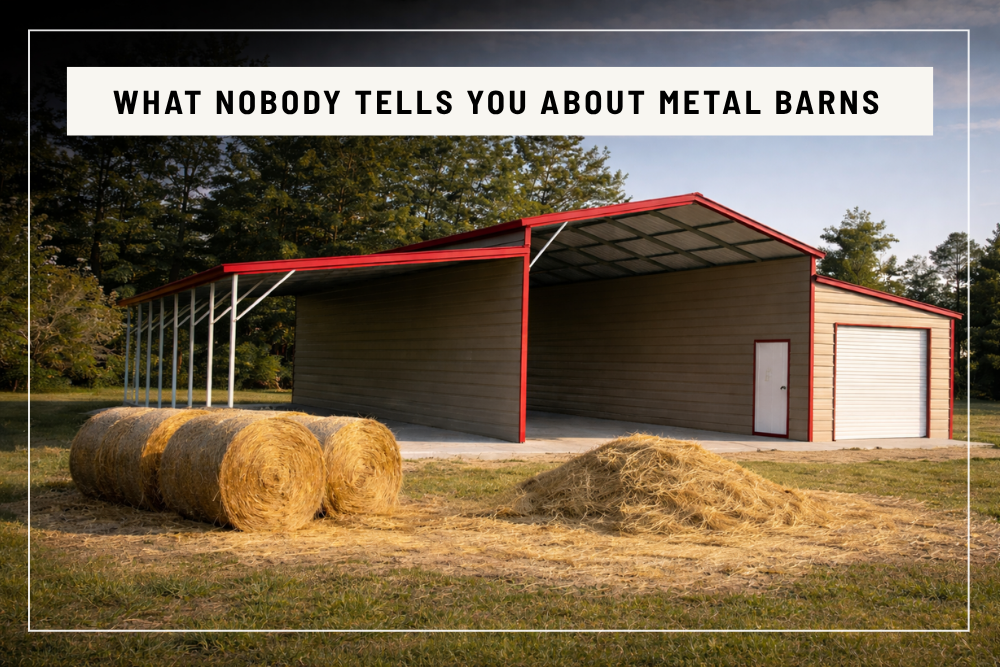 40x80x14 Steel Garage with Wraparound Lean-To